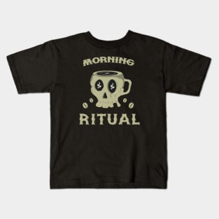 Morning ritual ~ skull cup Kids T-Shirt